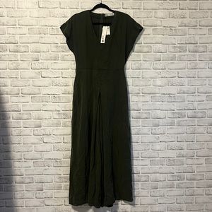 NWT ZARA Olive Green Short Sleeve Jumpsuit